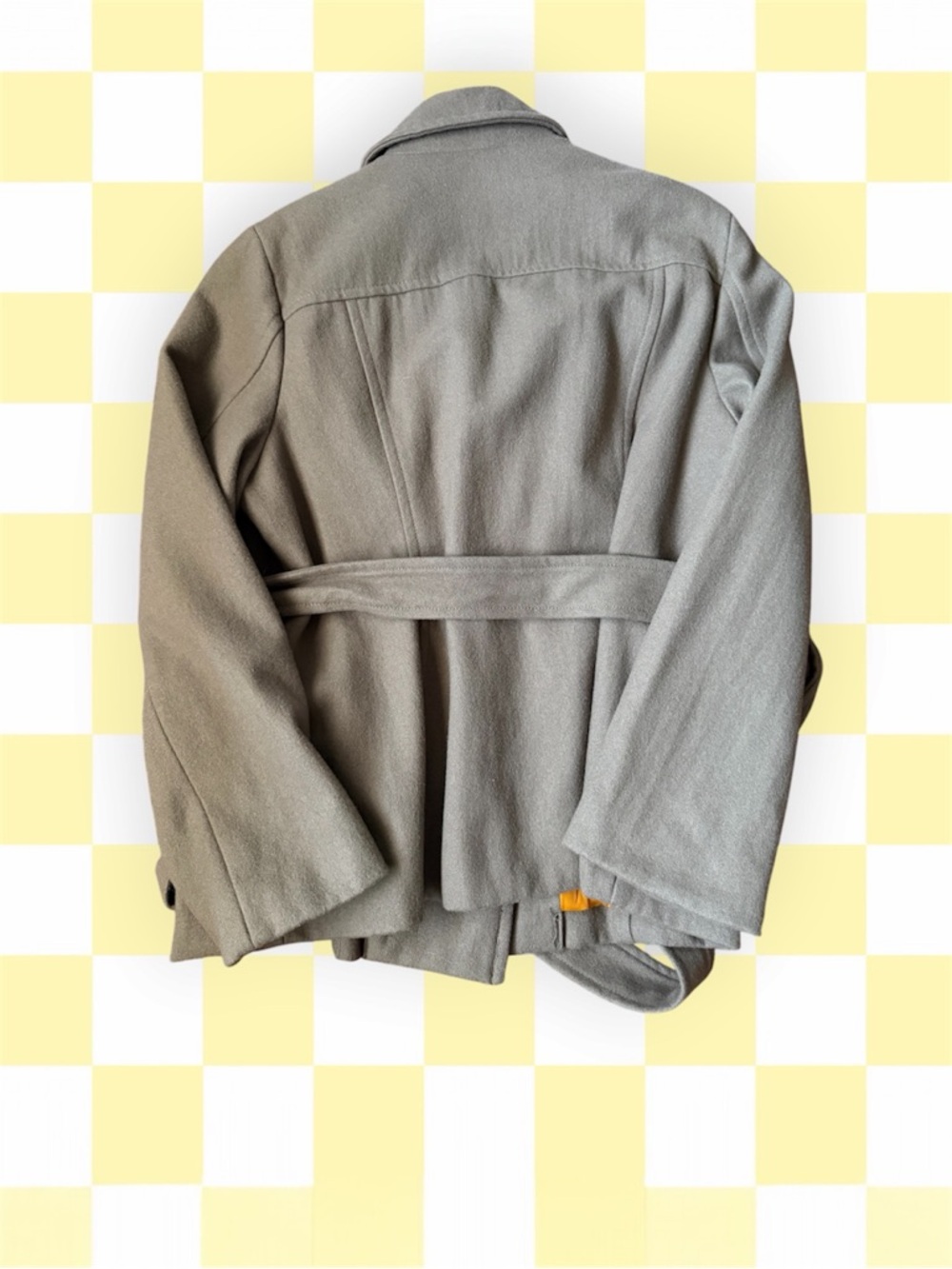 Old Navy Gray Peacoat Wool Blend Belted Jacket Women’s - Picture 4 of 4
